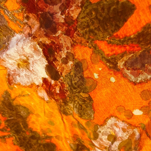 Anthropology silk rust-orange peasant dress - Picture 3 of 3